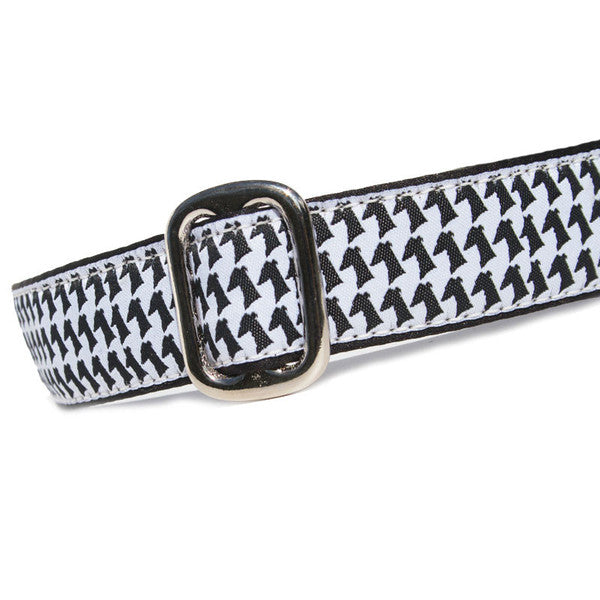 Black and White Houndstooth Sighthound Dog Collar