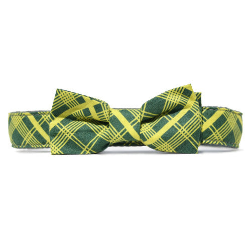Collar Bow Tie Set - Tartan Lime