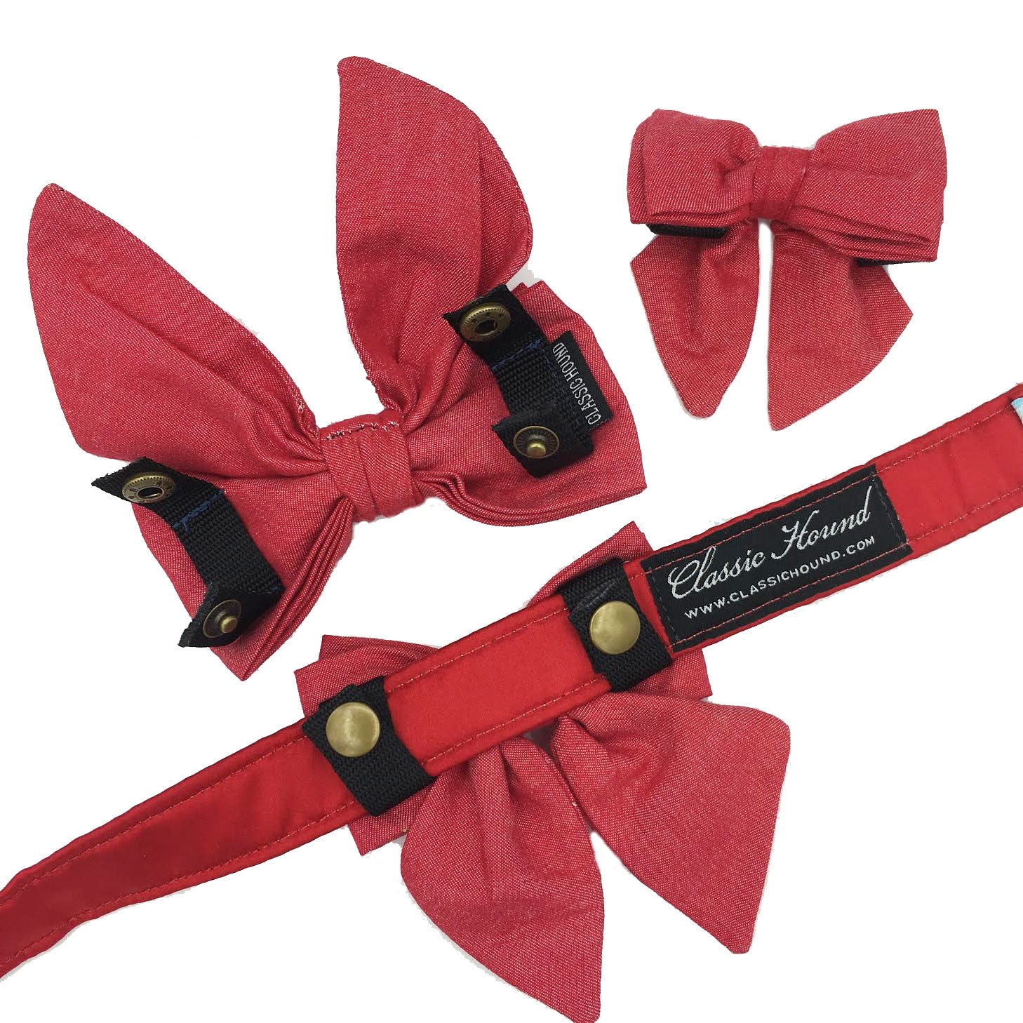 Strawberry Pin Dot Collar Bow
