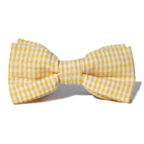Dog Bow Tie Seersucker Yellow | Classic Hound Collar Co. 