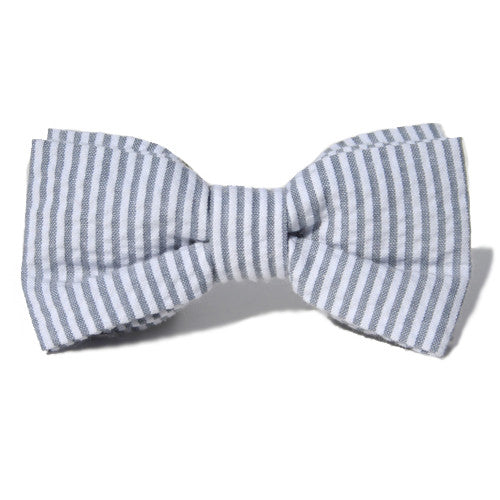 Dog Bow Tie Seersucker Grey | Classic Hound Collar Co. 