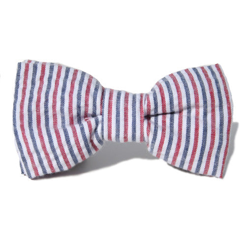 Dog Bow Tie Seersucker Patriotic | Classic Hound Collar Co. 