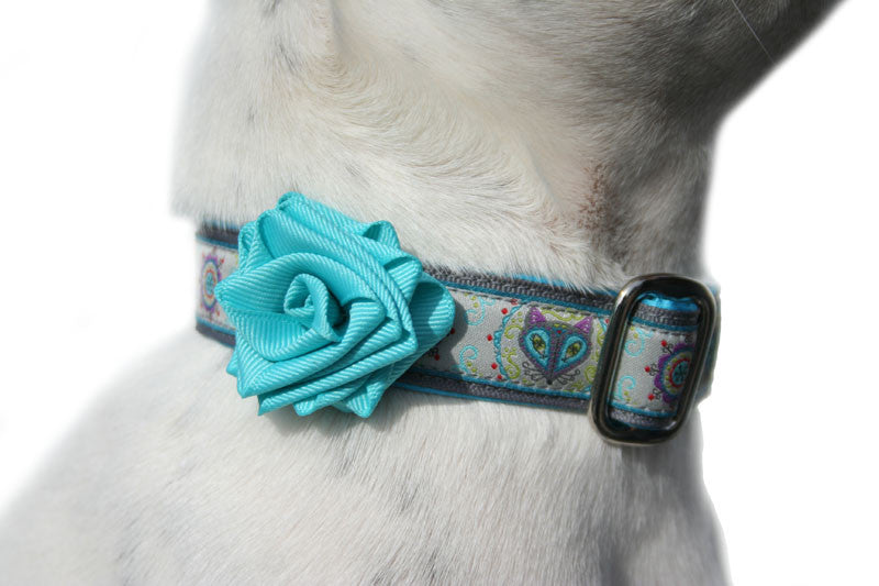Cranberry Red Dog Collar Rose Accessory by Classic Hound Collar Co.