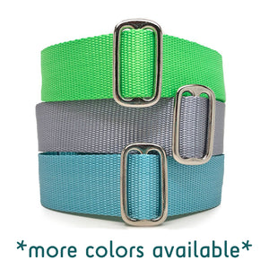 1.5" Naked Nylon SOLID COLORS Buckle or Martingale