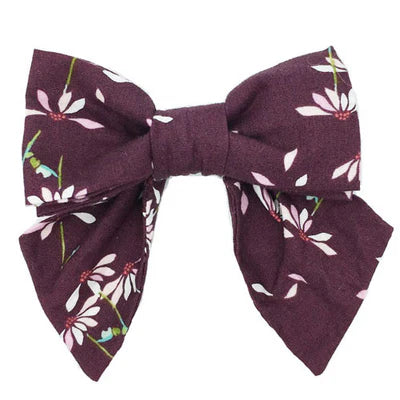 Purple Daisy Collar Bow