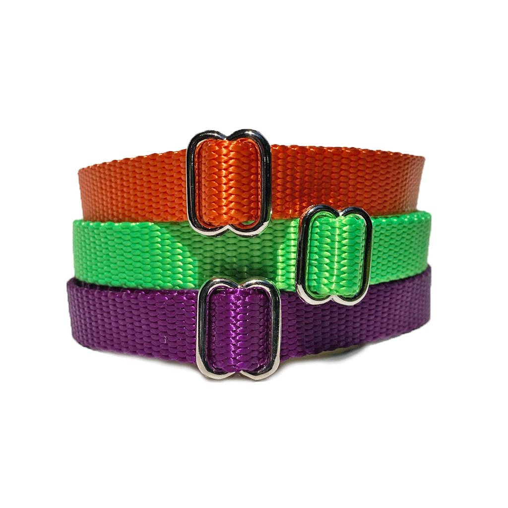 5/8"Naked Nylon SOLID COLORS "No Leash" Collars