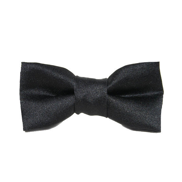 Dog Bow Tie - Satin Black - Custom Designer Dog Collars by Classic