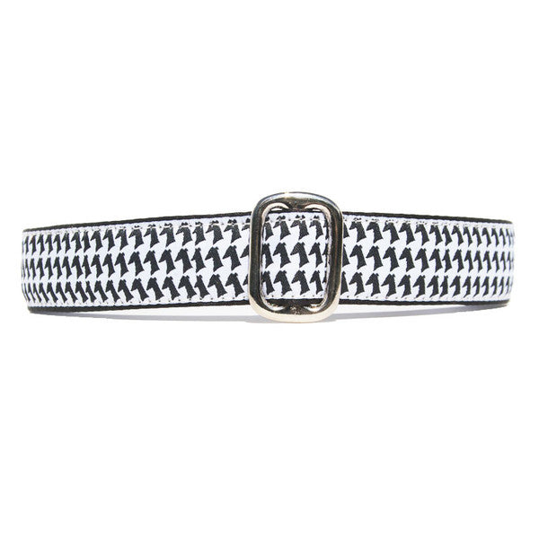 Black and White Houndstooth Sighthound Dog Collar