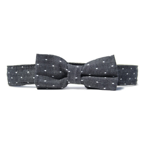 Collar Bow Tie Set - Chambray Dot