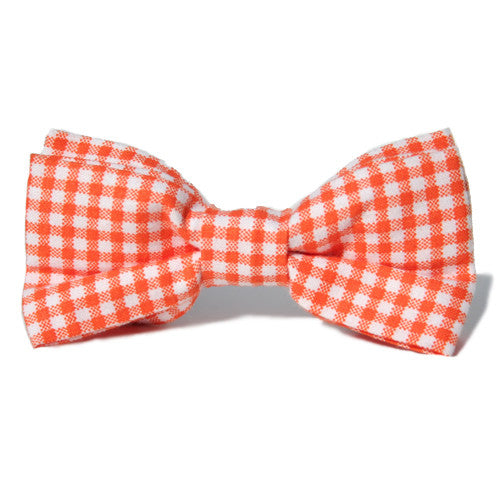 Dog Bow Tie Gingham Orange | Classic Hound Collar Co. 