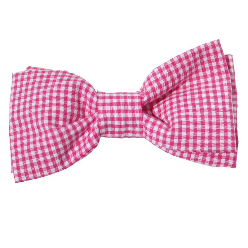 Dog Bow Tie Gingham Pink | Classic Hound Collar Co. 