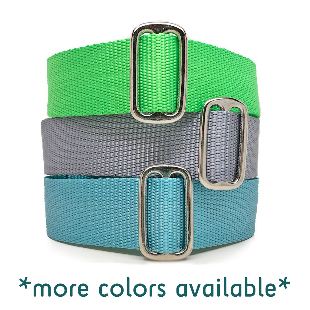 1.5" DOG STAR Naked Nylon SOLID COLORS Buckle or Martingale