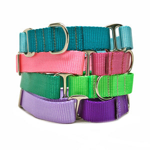 1" Naked Nylon SOLID COLORS "No Leash" Collars